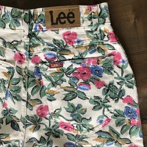 Vintage Lee Floral High Waisted Mom Jeans